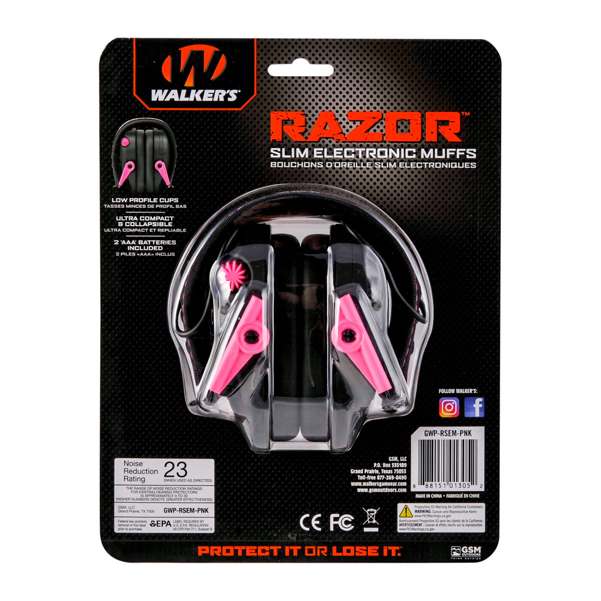 WALKERS GAME EAR Razor Slim Electronic Muffs
