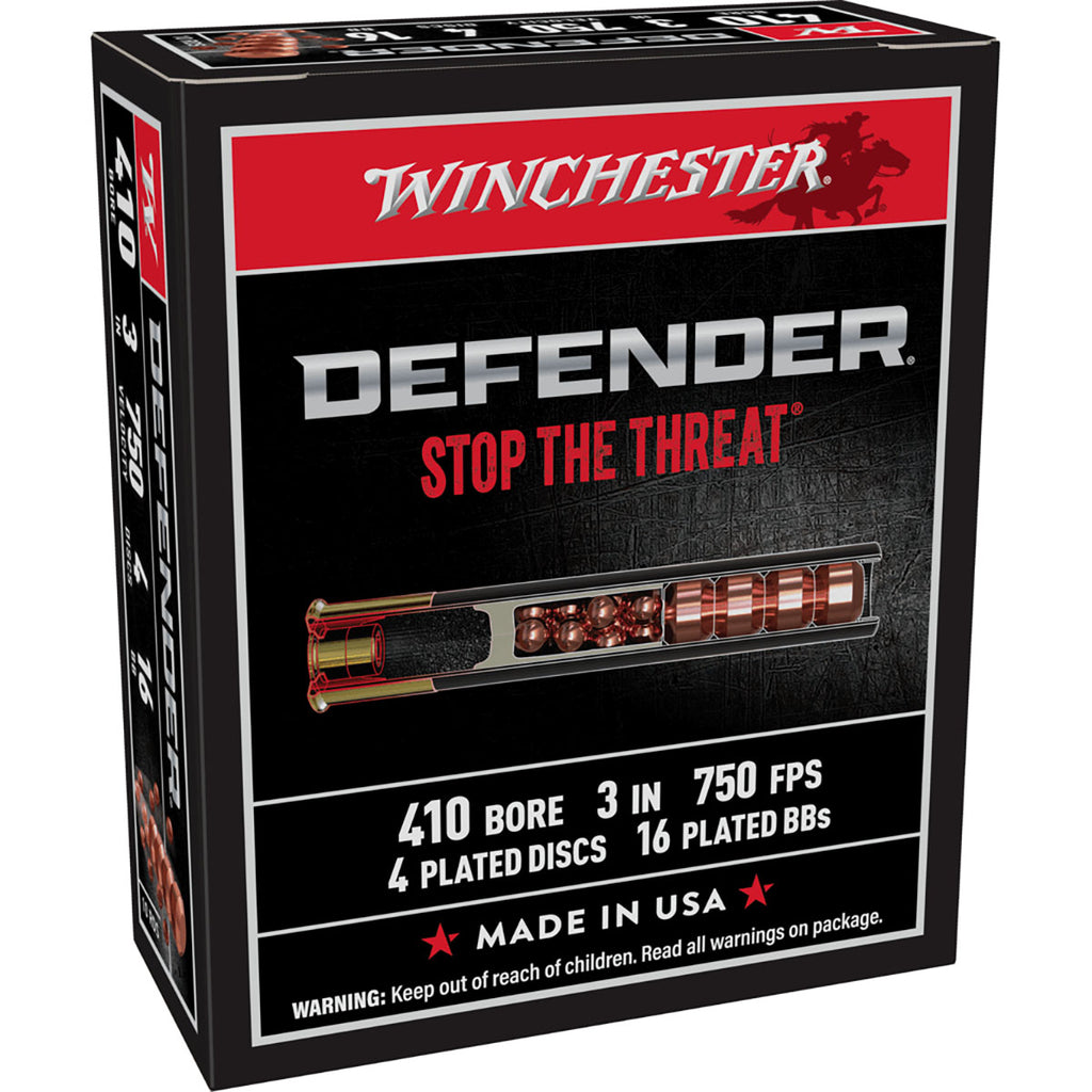 WINCHESTER Defender 410 Bore 3" 4 Disc Projectiles #16 BB's 10/Box
