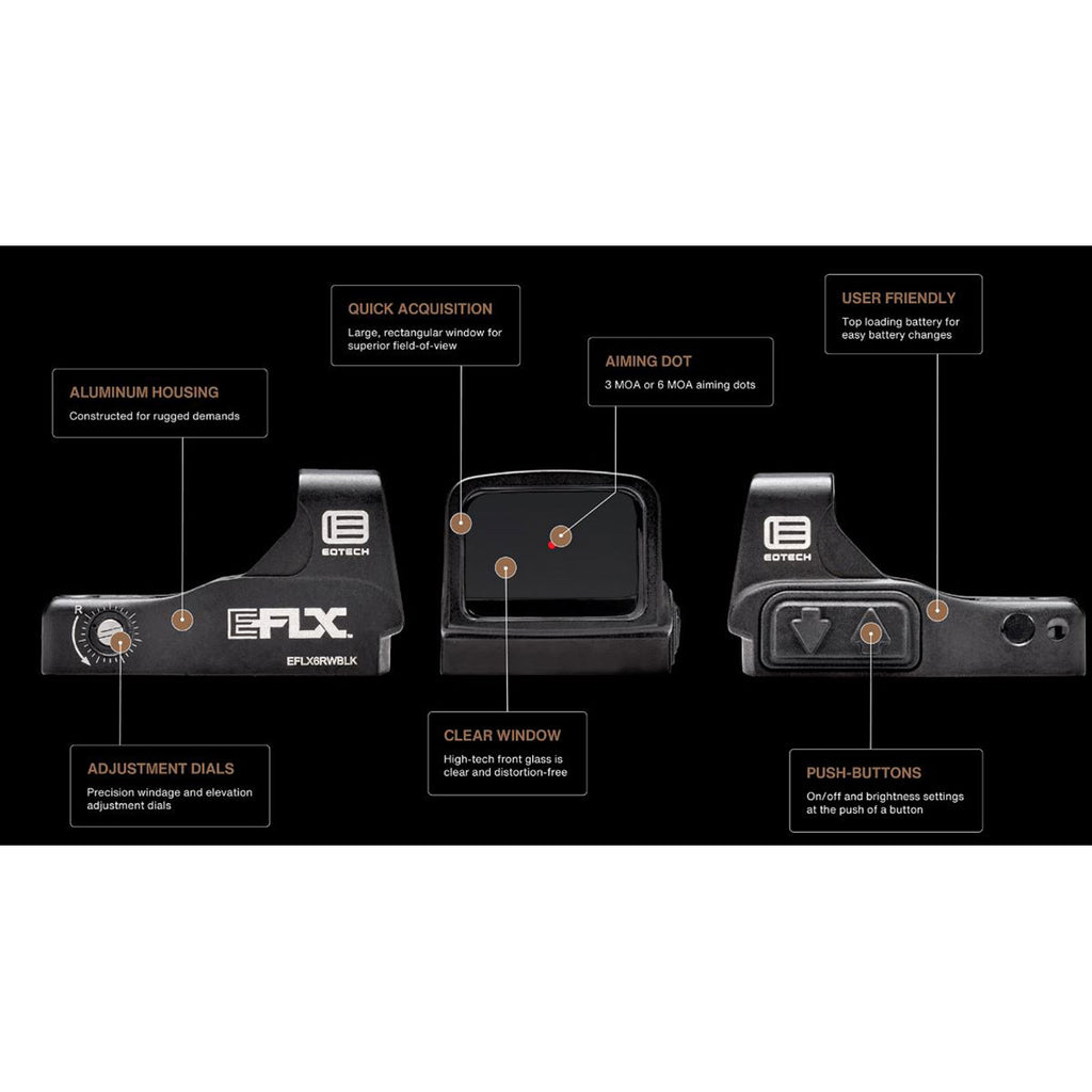 EOTECH EFLX 6-MOA Dot Reticle Mini Reflex Sight Black
