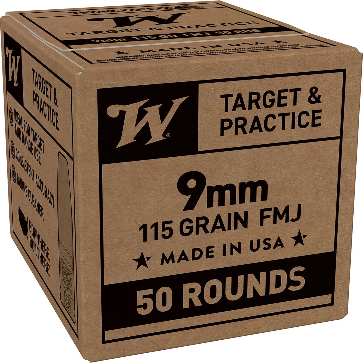 WINCHESTER 9mm Luger 115gr Full Metal Jacket 50/Box